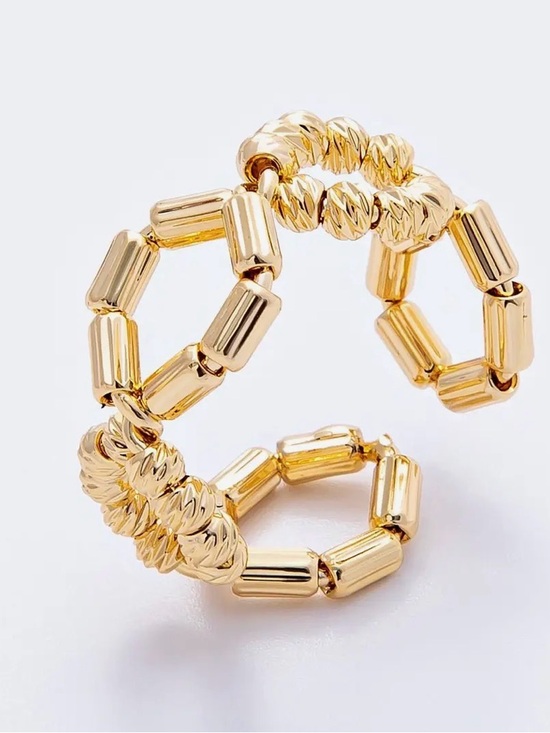 Jewelry - 18K Gold Filled Open Textured
Geometric Hexagon Ring